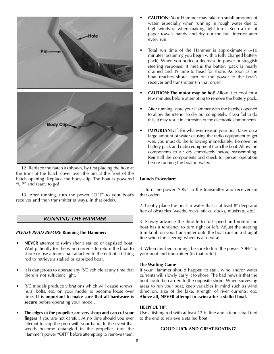 AquaCraft Hammer User Manual | Page 5 / 8