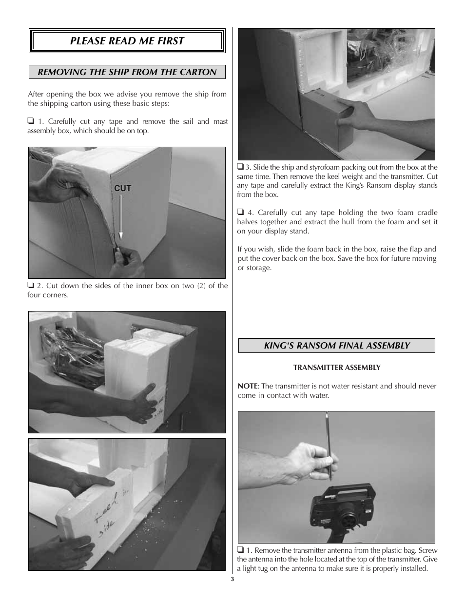 Please read me first | AquaCraft King's Ransom User Manual | Page 3 / 12