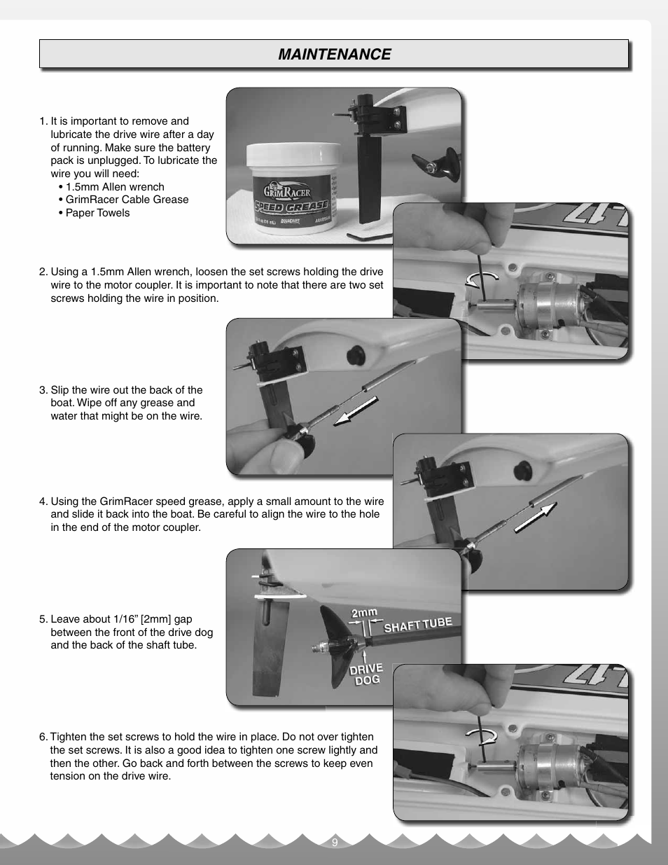 Maintenance | AquaCraft Mini Thunder User Manual | Page 9 / 12