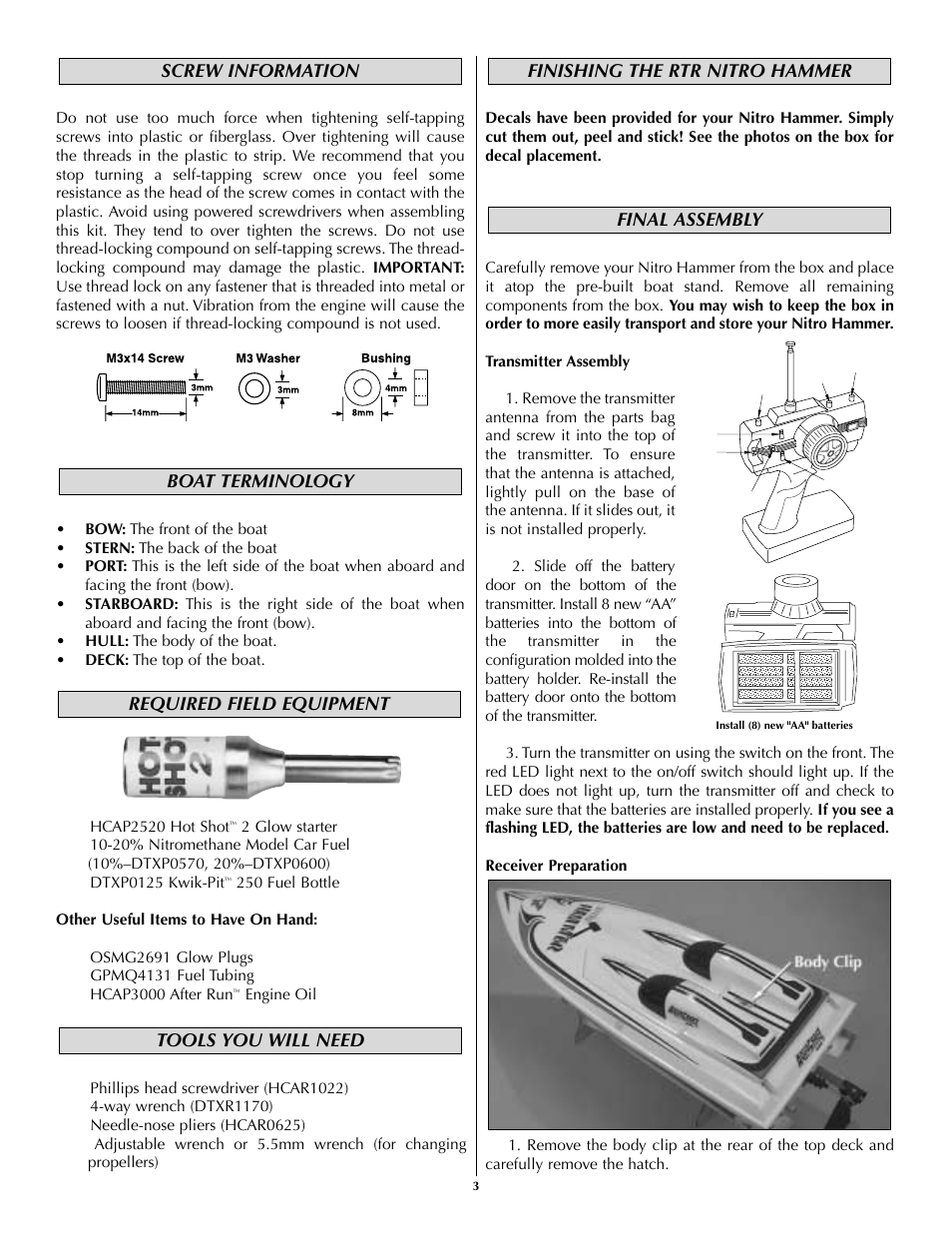 AquaCraft Nitro Hammer User Manual | Page 3 / 8