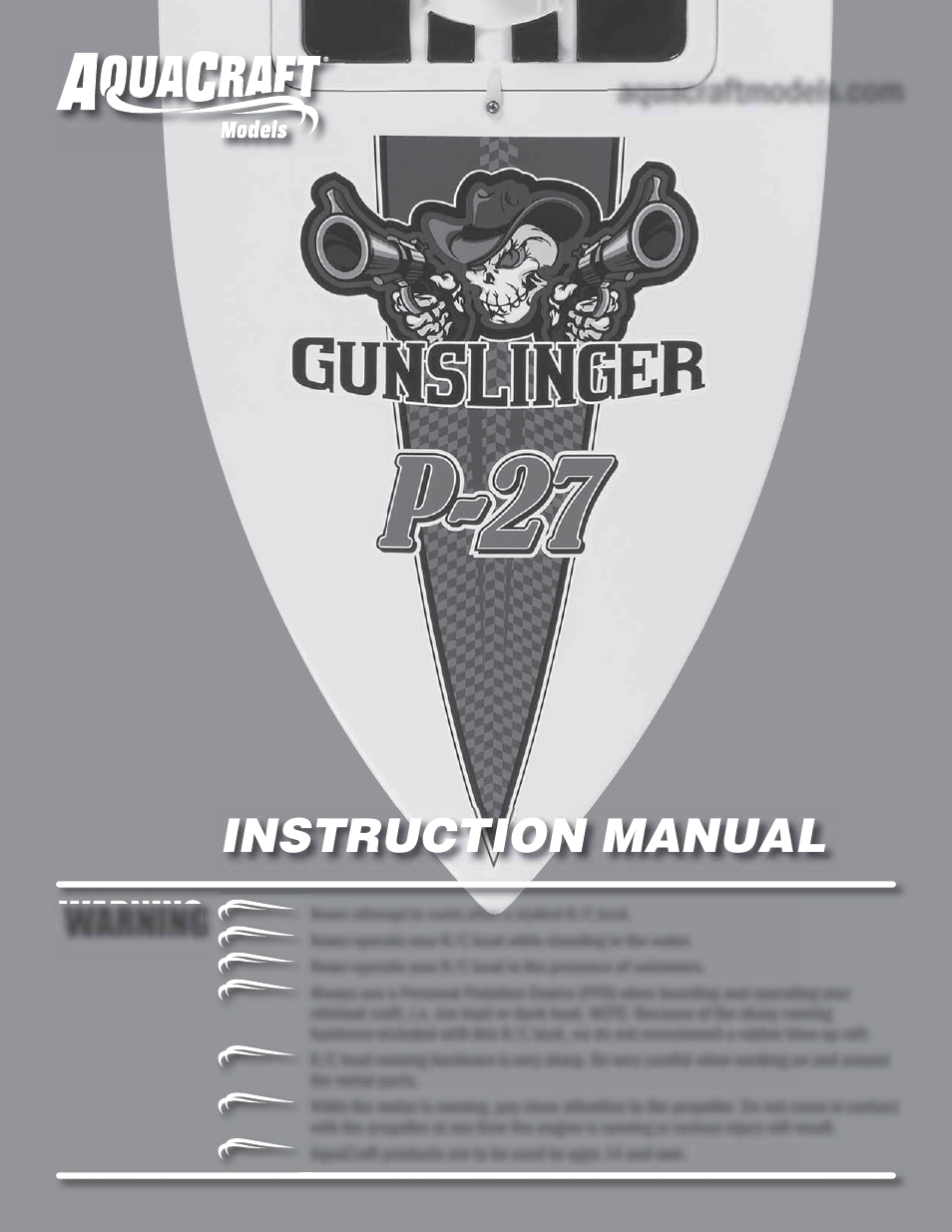 AquaCraft P-27 Gunslinger User Manual | 8 pages