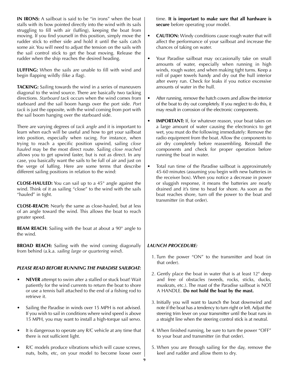 AquaCraft Paradise User Manual | Page 9 / 12