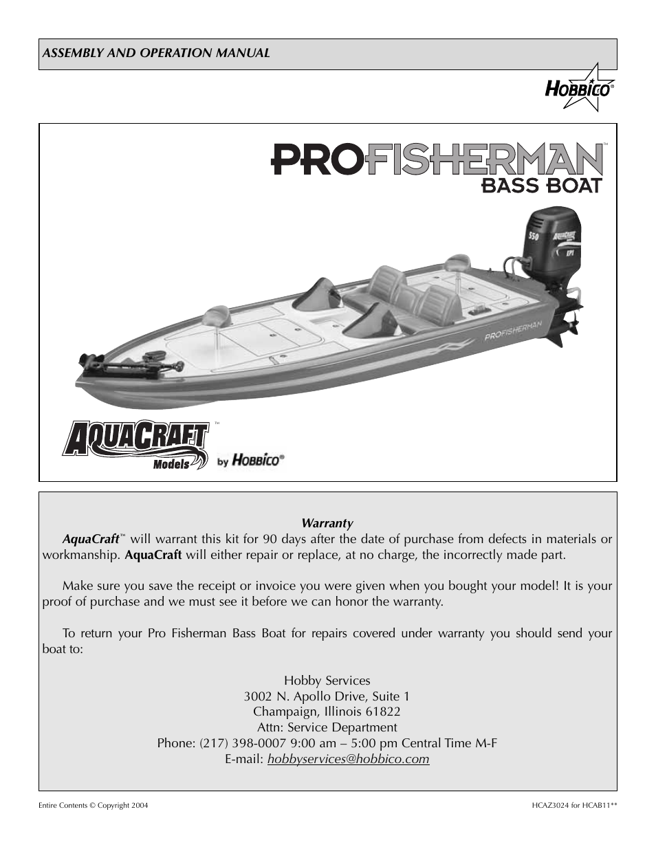 AquaCraft Pro Fisherman User Manual | 8 pages