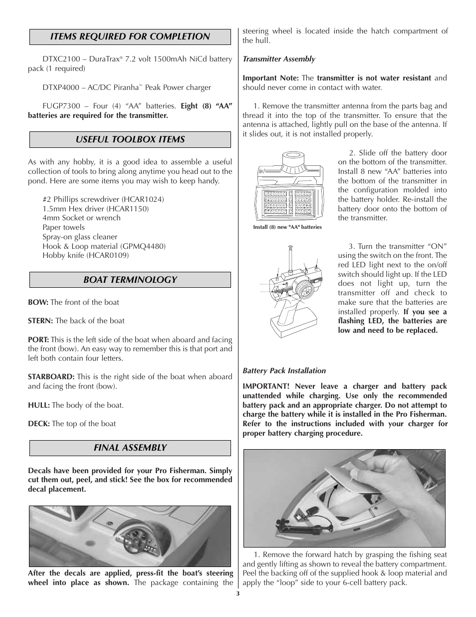 AquaCraft Pro Fisherman User Manual | Page 3 / 8