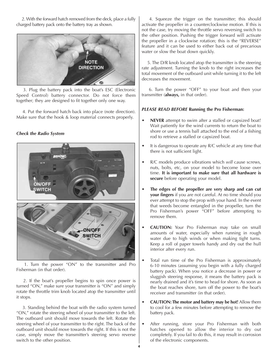 AquaCraft Pro Fisherman User Manual | Page 4 / 8