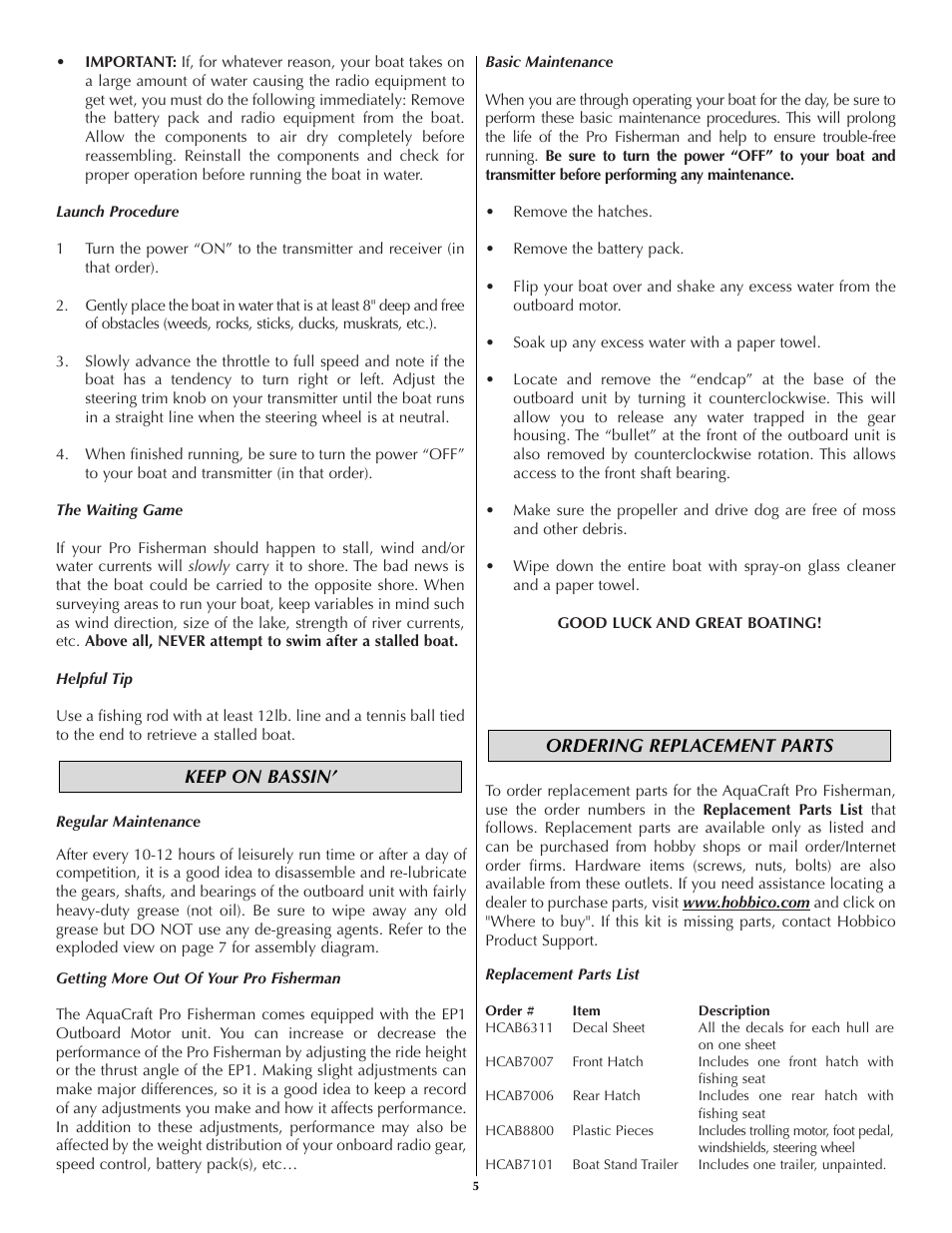 AquaCraft Pro Fisherman User Manual | Page 5 / 8