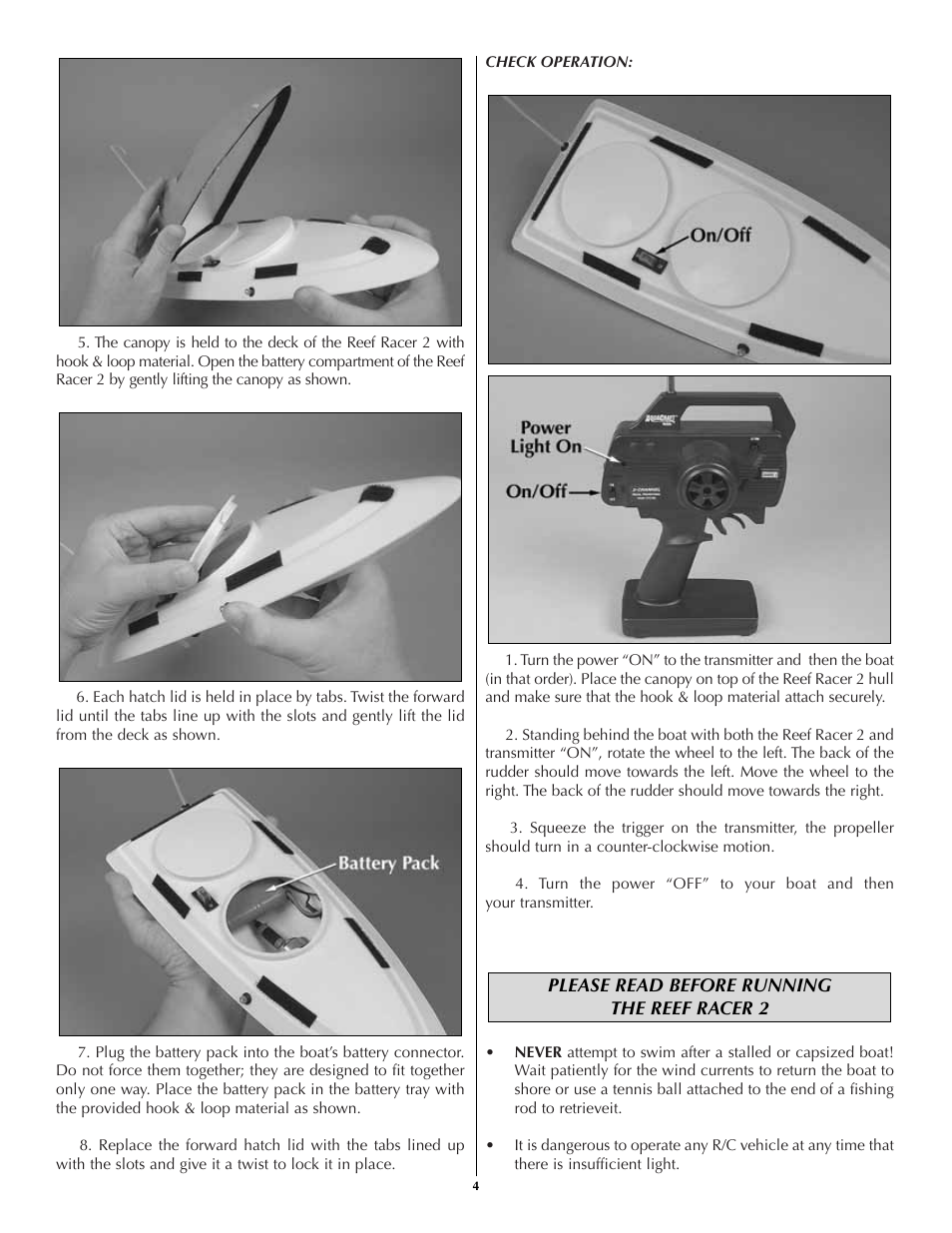 AquaCraft Reef Racer 2 User Manual | Page 4 / 8