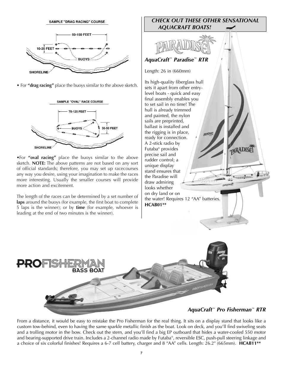 Aquacraft, Paradise, Pro fisherman | AquaCraft Reef Racer 2 User Manual | Page 7 / 8