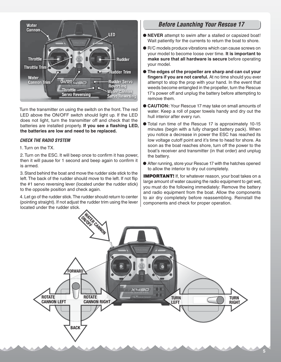 Before launching your rescue 17 | AquaCraft Rescue 17 User Manual | Page 5 / 8