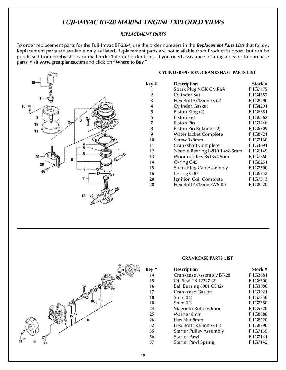 Fuji-imvac bt-28 marine engine exploded views | AquaCraft Rio 51 User Manual | Page 19 / 24