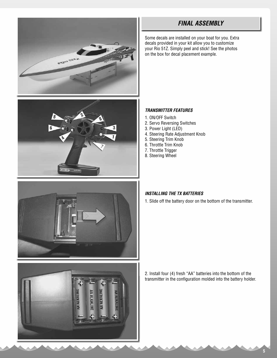 Final assembly | AquaCraft Rio 51Z User Manual | Page 5 / 16