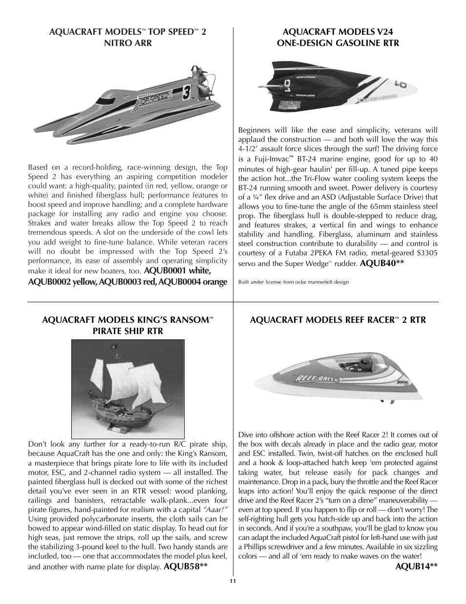 AquaCraft SuperVee 27 User Manual | Page 11 / 11