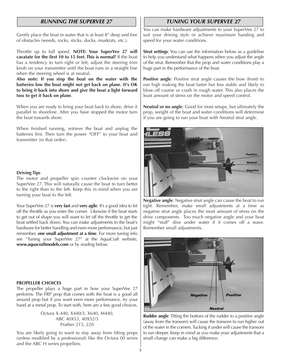 AquaCraft SuperVee 27 User Manual | Page 5 / 11