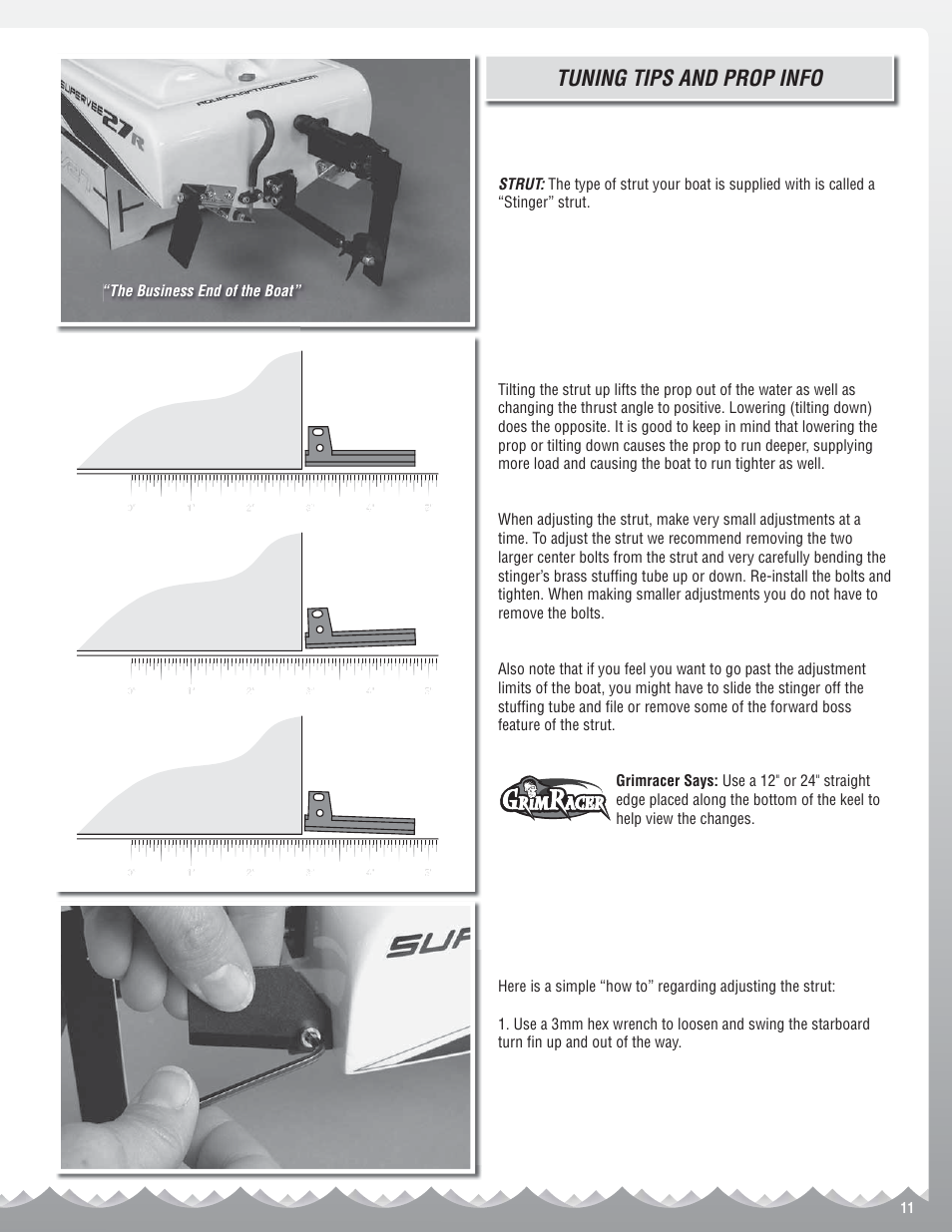 Tuning tips and prop info | AquaCraft SuperVee 27R User Manual | Page 11 / 16