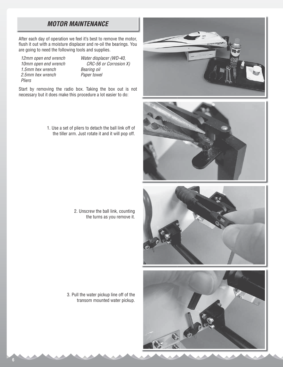 Motor maintenance | AquaCraft SuperVee 27R User Manual | Page 6 / 16