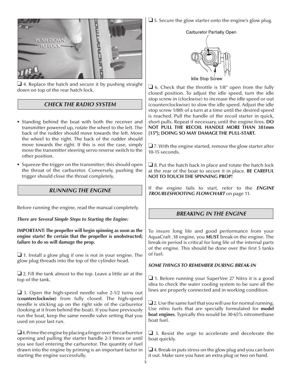 AquaCraft SuperVee 27 Nitro User Manual | Page 5 / 12