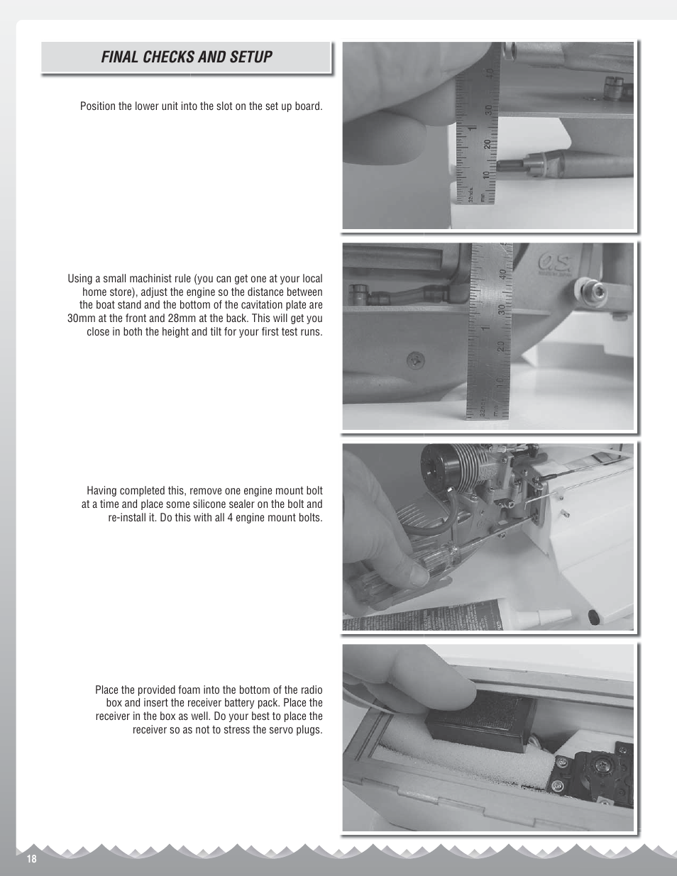 Final checks and setup | AquaCraft Top Speed 3 User Manual | Page 18 / 24