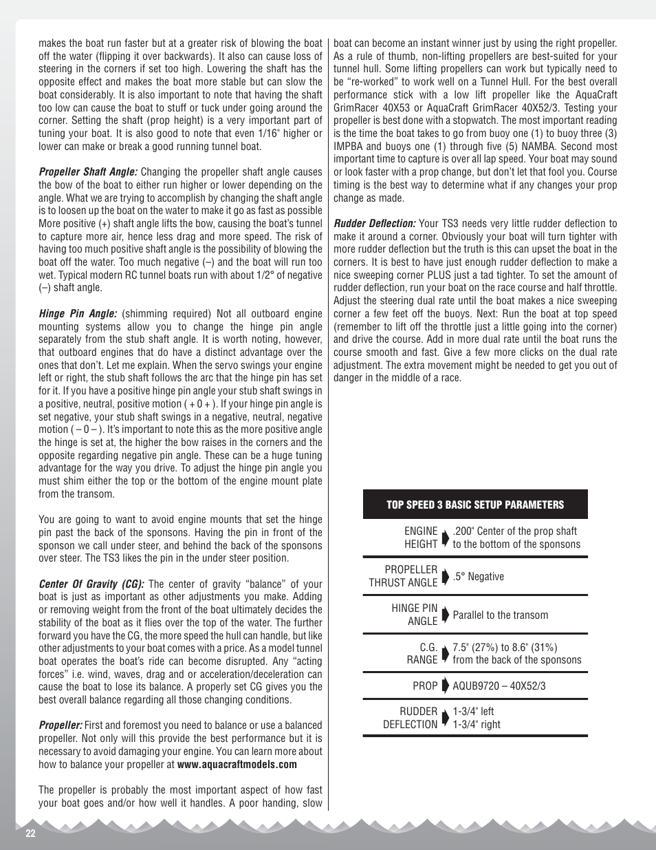 AquaCraft Top Speed 3 User Manual | Page 22 / 24