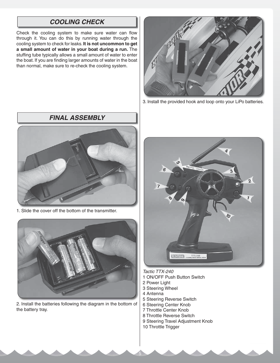 Cooling check, Final assembly | AquaCraft UL-1 Superior User Manual | Page 5 / 12