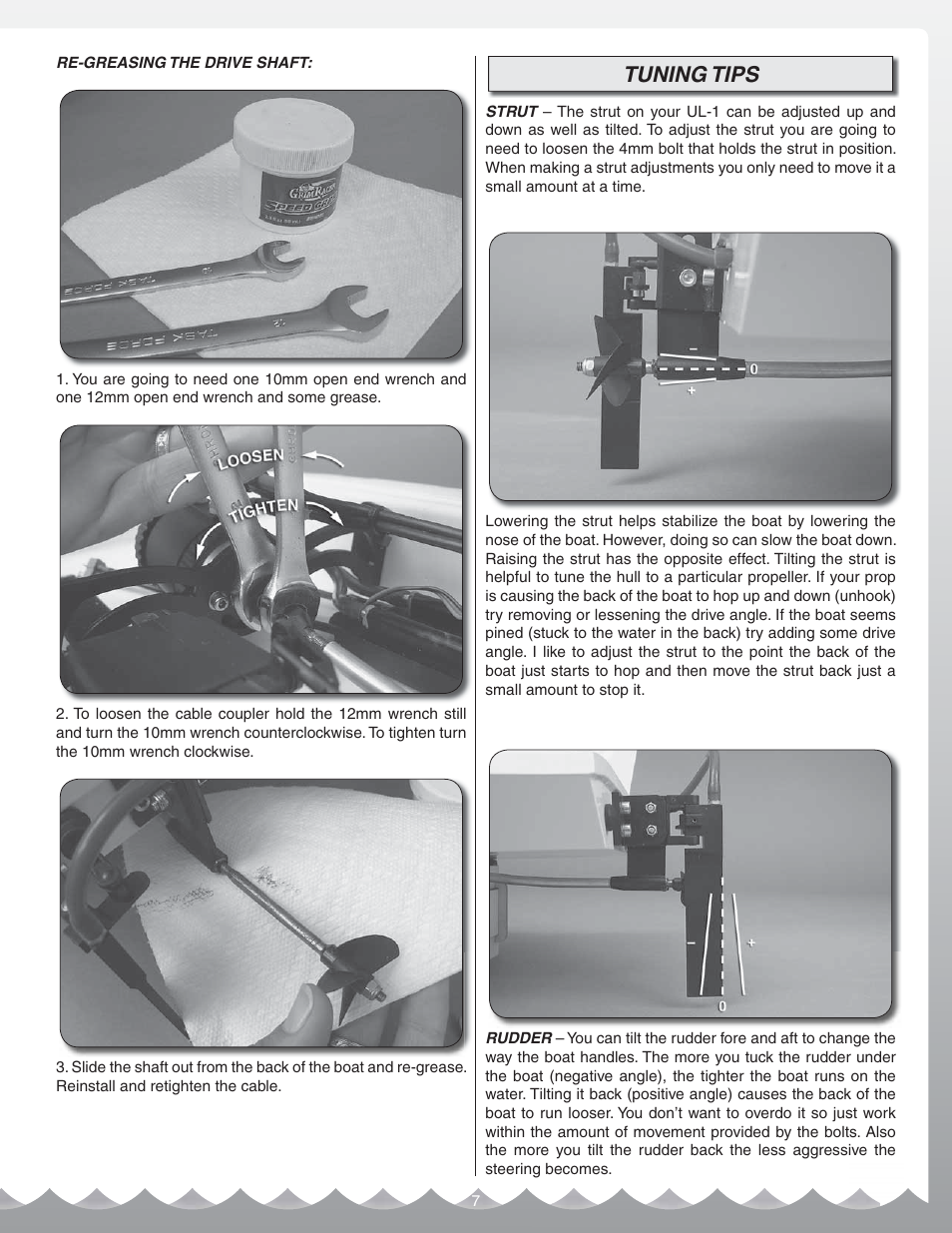 Tuning tips | AquaCraft UL-1 Superior User Manual | Page 7 / 12