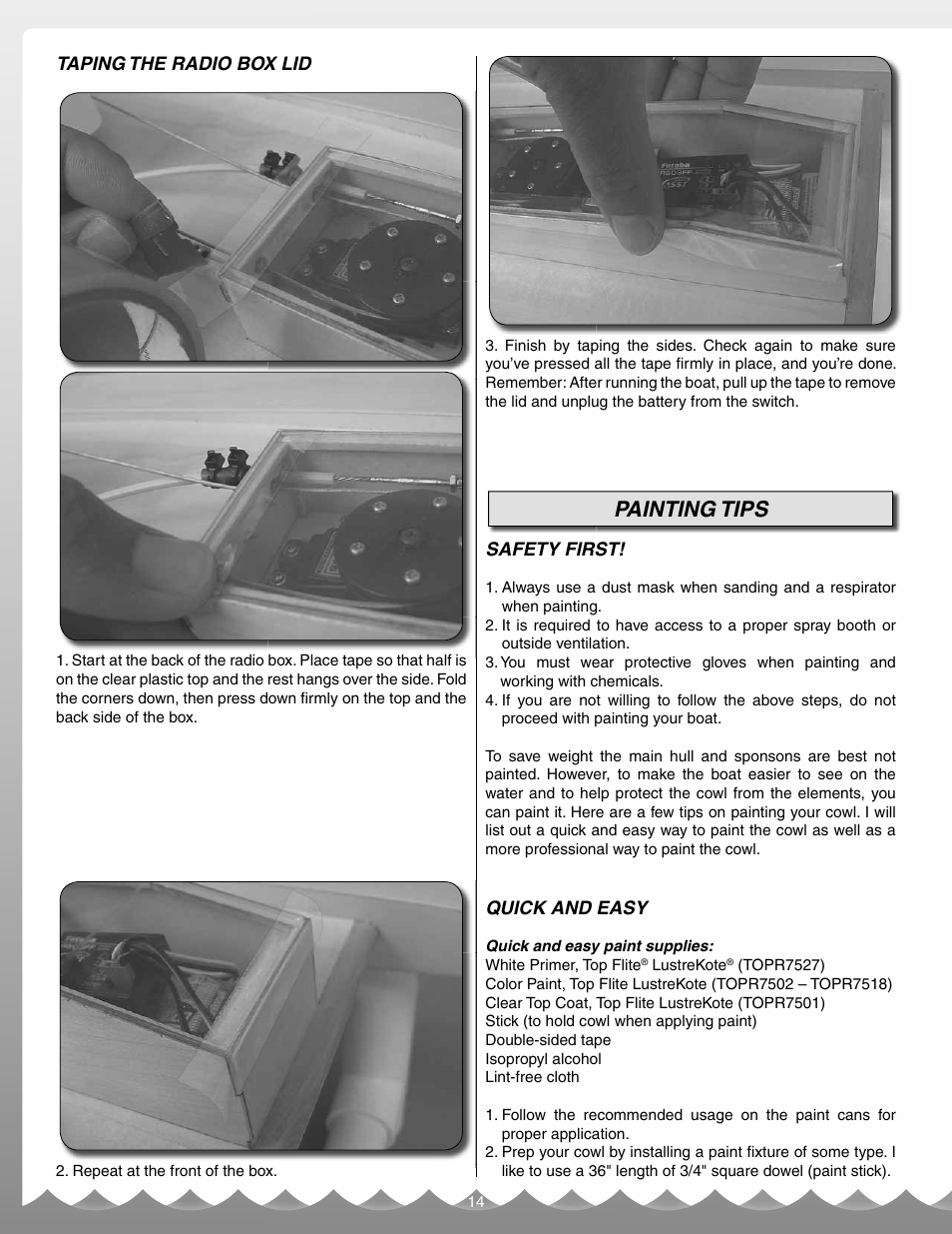 Painting tips | AquaCraft VS1 User Manual | Page 14 / 20