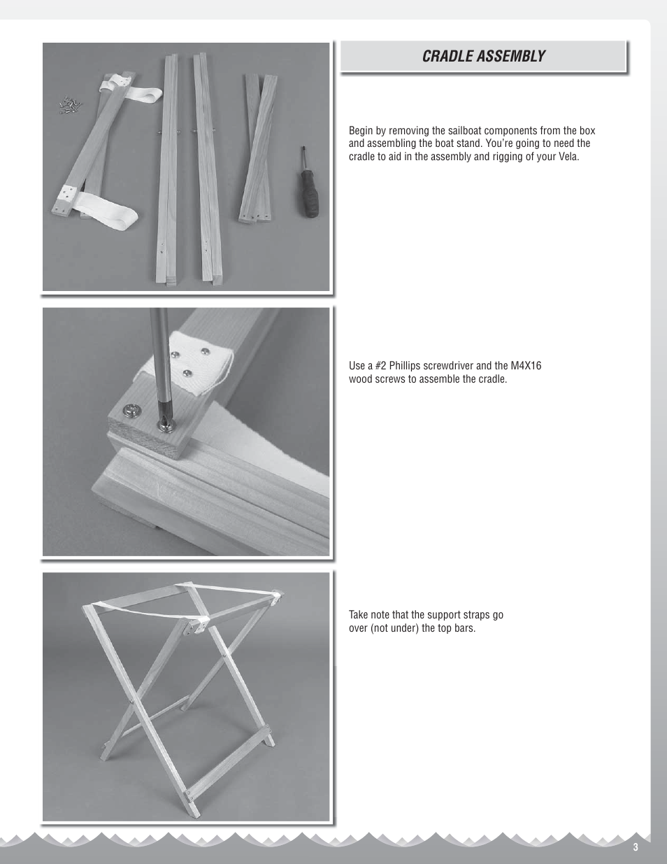 Cradle assembly | AquaCraft Vela One Meter User Manual | Page 3 / 16