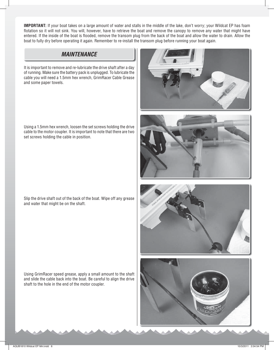 Maintenance | AquaCraft Wildcat User Manual | Page 6 / 8