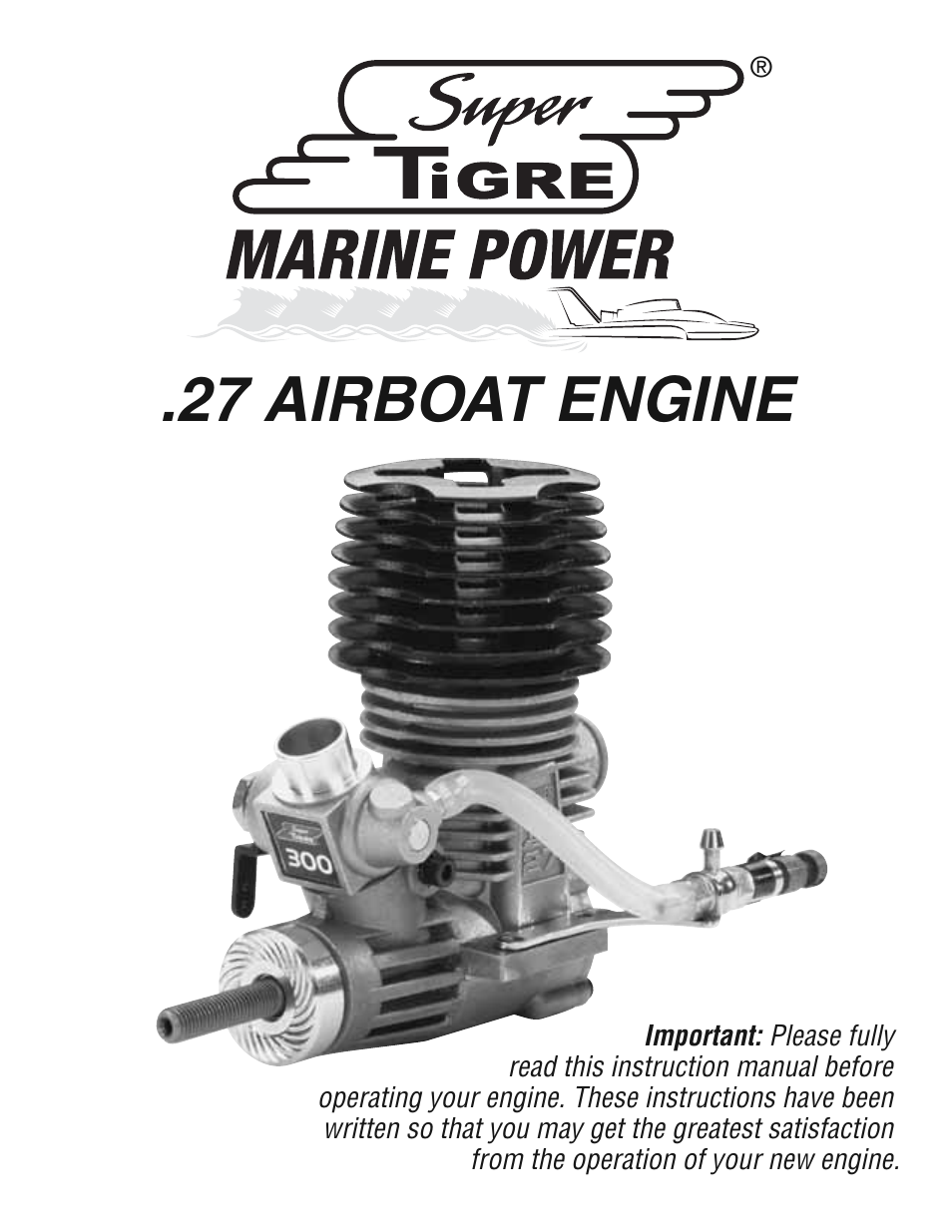 AquaCraft 27 Rear Exhaust Airboat Engine User Manual | 8 pages