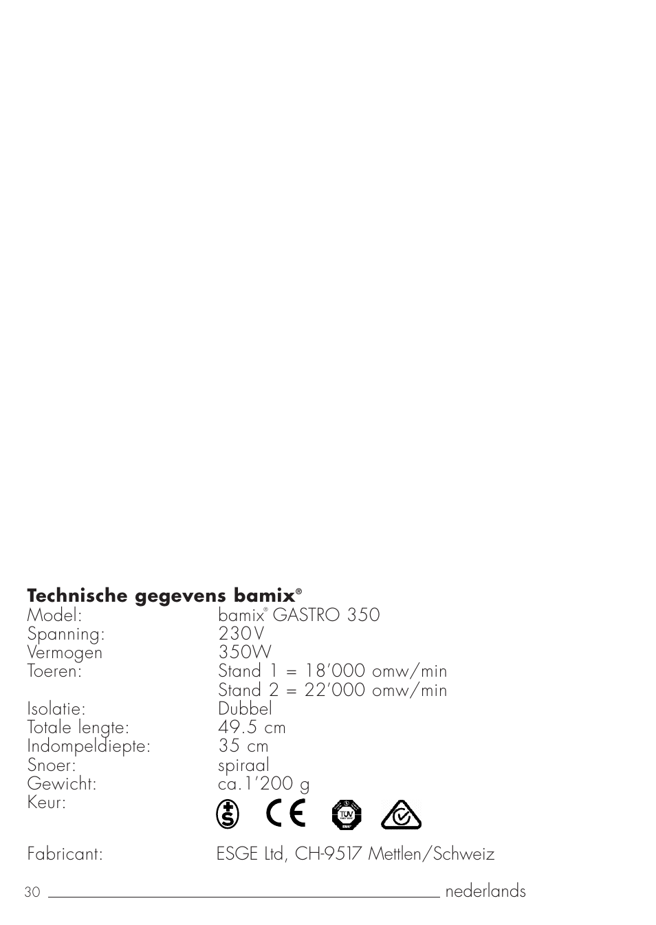 bamix Gastro 350 User Manual | Page 30 / 44