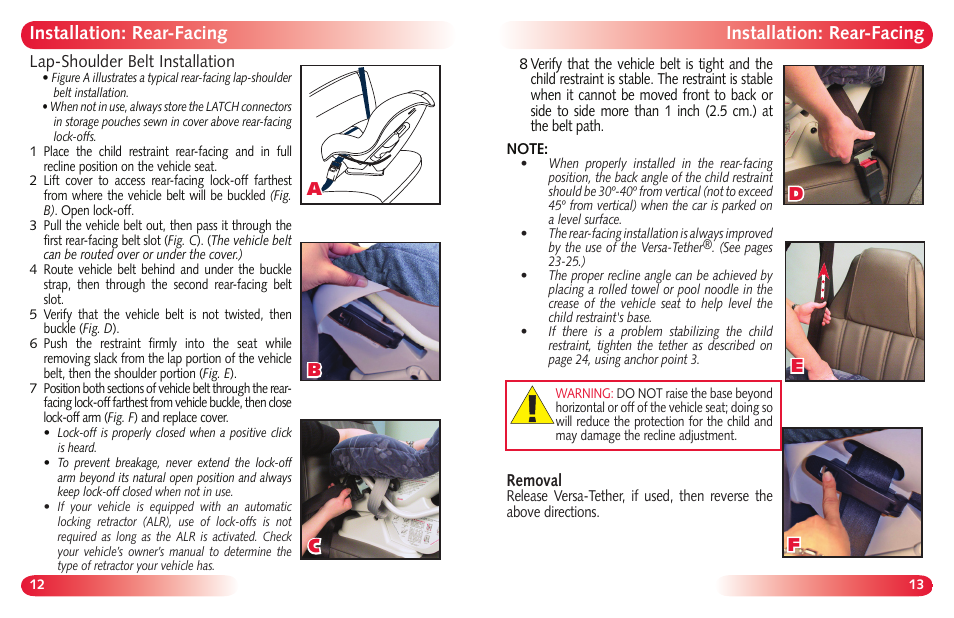 Installation: rear-facing | Britax Marathon User Manual | Page 8 / 21