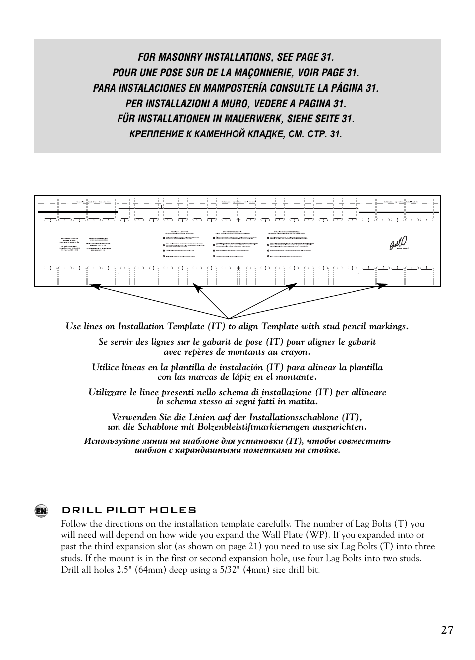 Drill pilot holes | Bell'O 7640 User Manual | Page 27 / 52