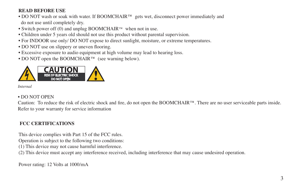 BoomChair B51 User Manual | Page 3 / 12