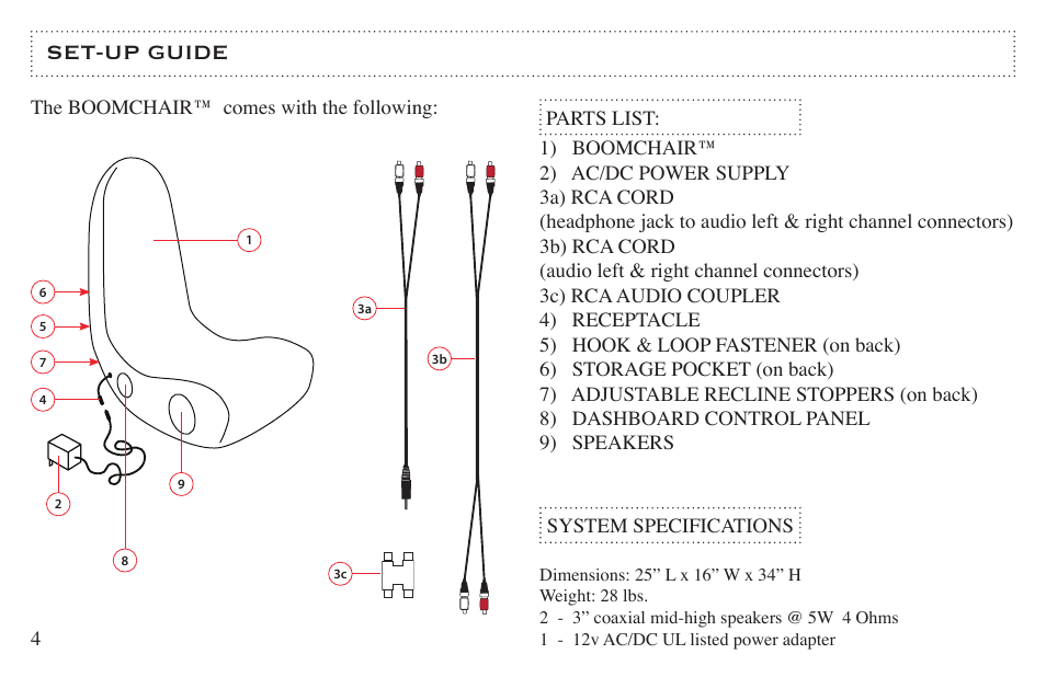 Set-up guide | BoomChair B51 User Manual | Page 4 / 12