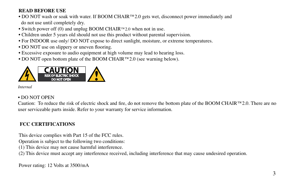 BoomChair 2.0 User Manual | Page 3 / 12