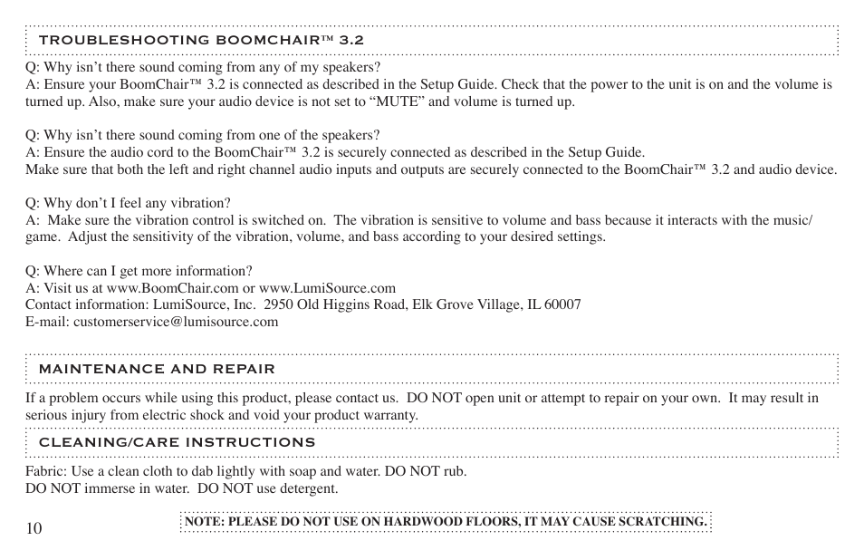 BoomChair 3.2 User Manual | Page 10 / 12