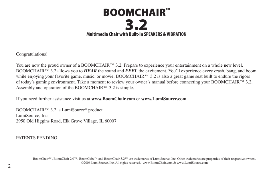 Boomchair | BoomChair 3.2 User Manual | Page 2 / 12