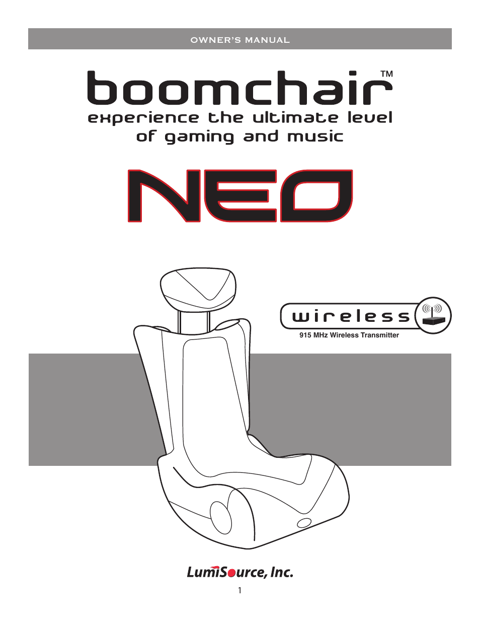 BoomChair NEO - Wireless User Manual | 8 pages