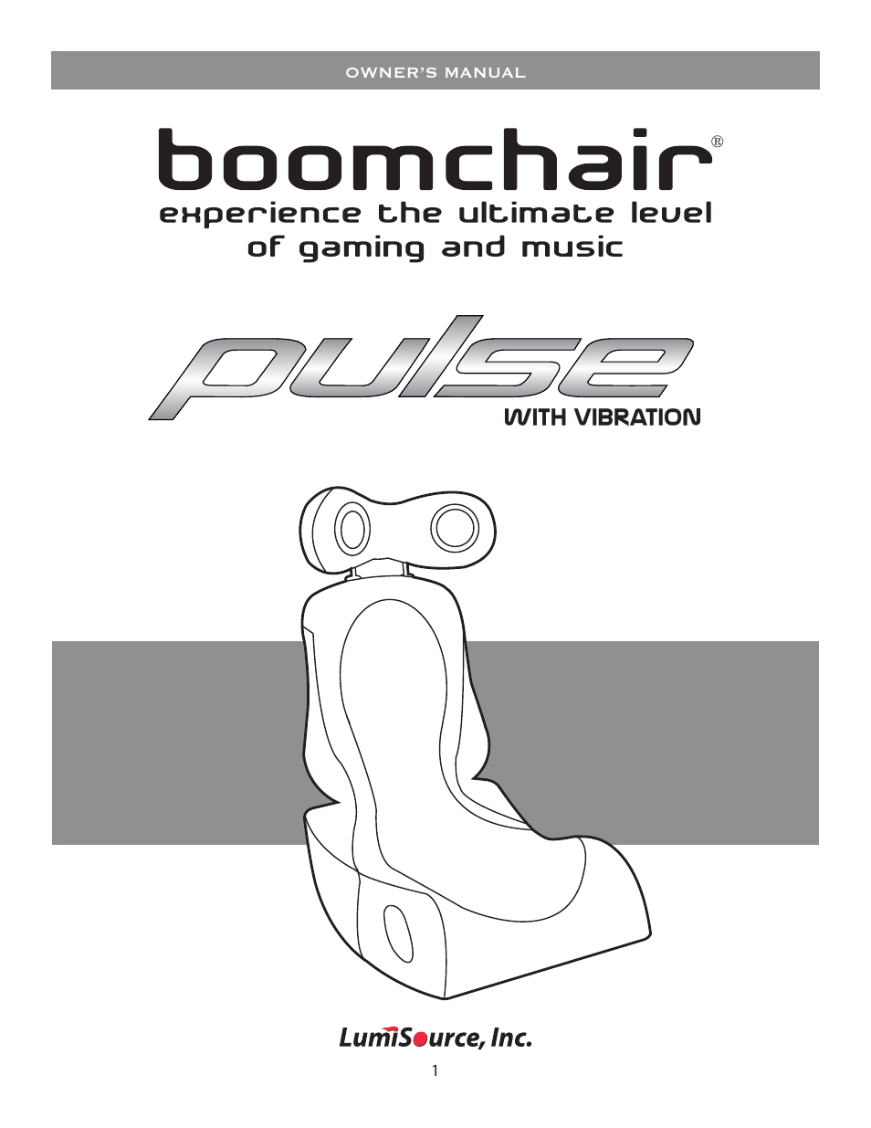 BoomChair Pulse - 1st Generation BoomChair - Standard User Manual | 8 pages
