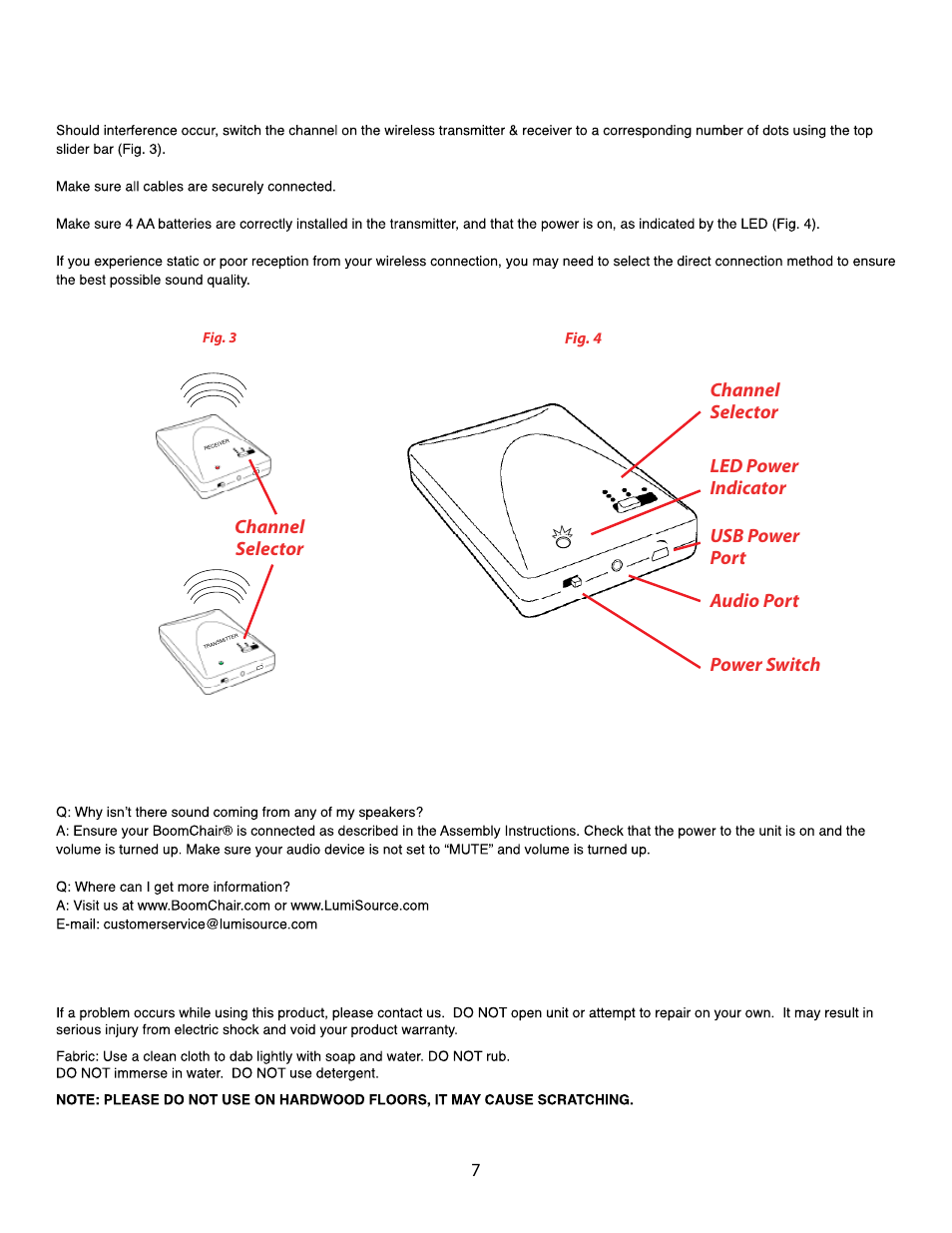 BoomChair Sky Lounger - Wireless User Manual | Page 7 / 8