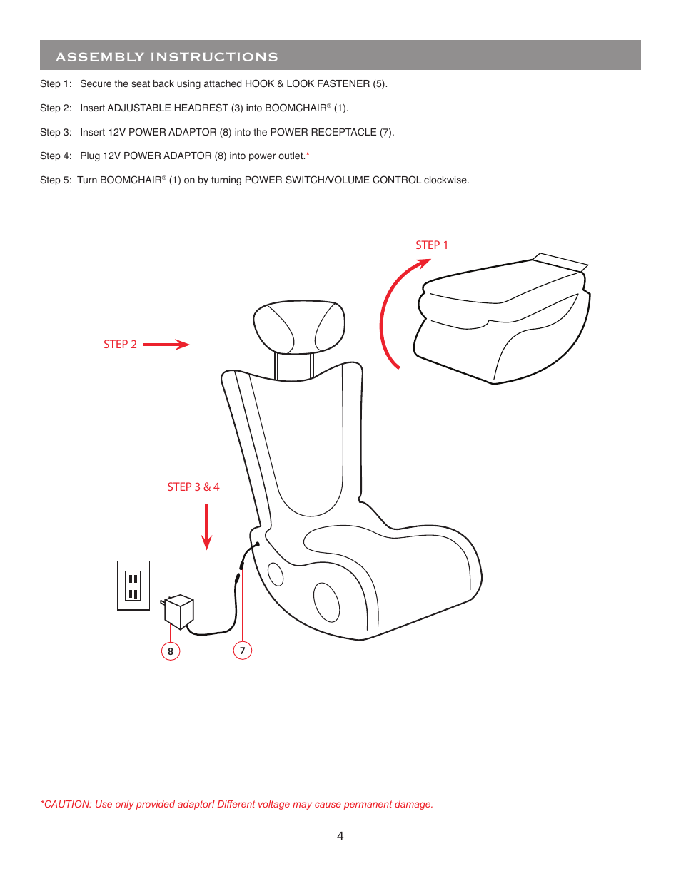 Assembly instructions | BoomChair UFO User Manual | Page 4 / 8