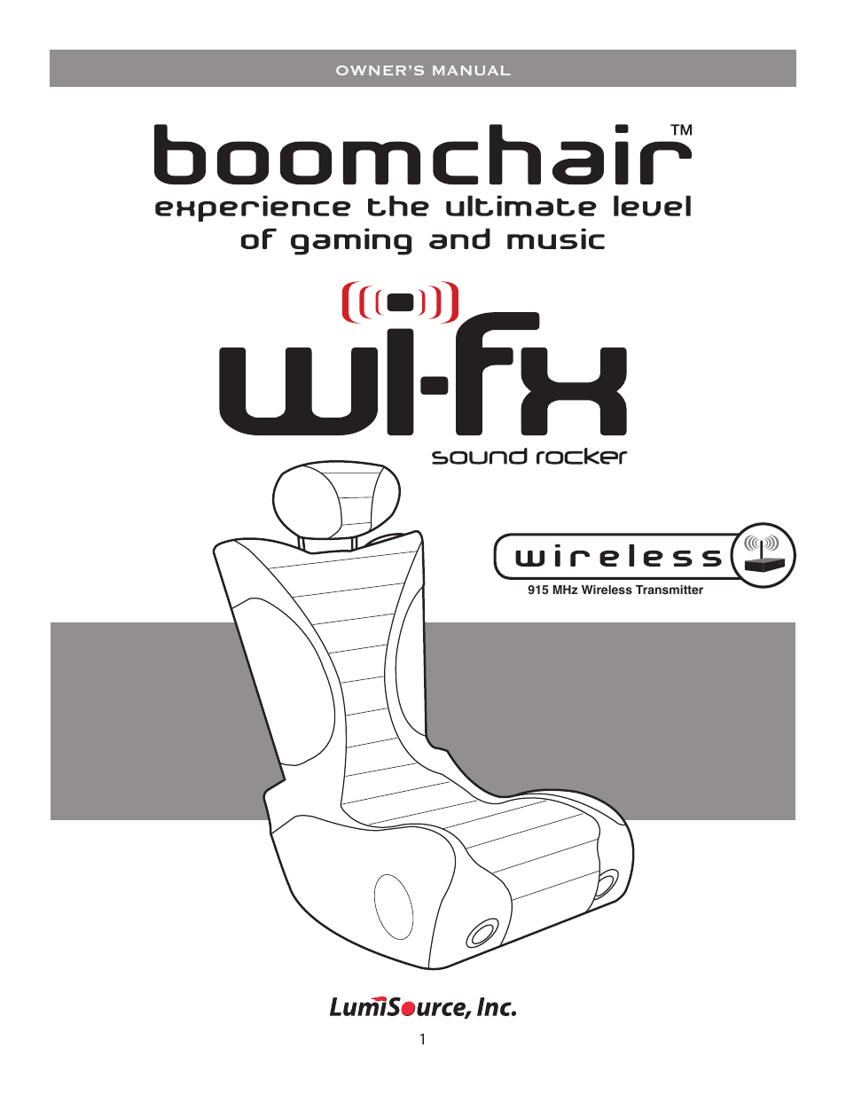 BoomChair WIFX User Manual | 8 pages