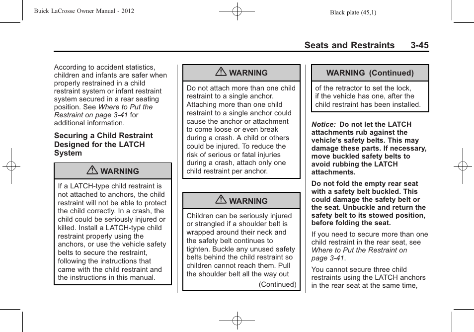 Buick 2012 LaCrosse User Manual | Page 101 / 496