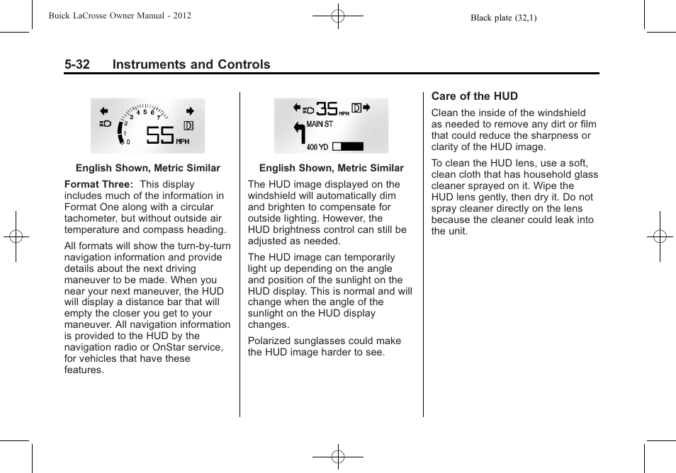 32 instruments and controls | Buick 2012 LaCrosse User Manual | Page 148 / 496