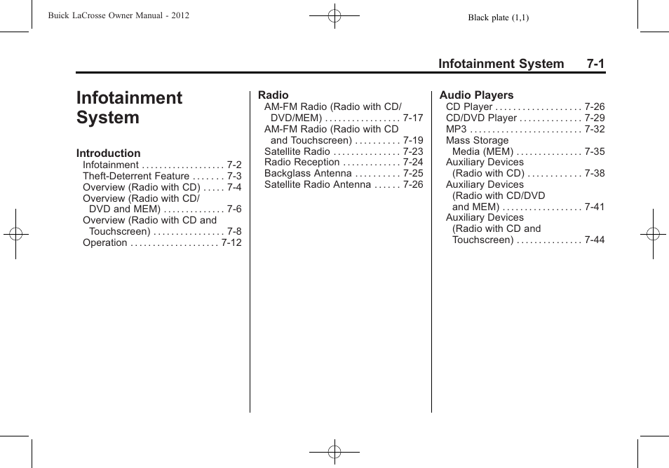 Infotainment system | Buick 2012 LaCrosse User Manual | Page 175 / 496