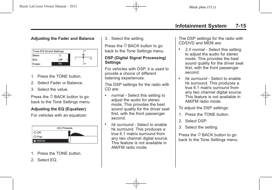 Infotainment system 7-15 | Buick 2012 LaCrosse User Manual | Page 189 / 496