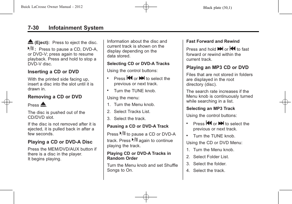 Buick 2012 LaCrosse User Manual | Page 204 / 496