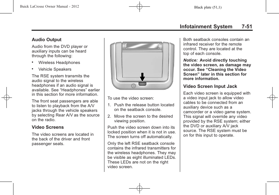 Infotainment system 7-51 | Buick 2012 LaCrosse User Manual | Page 225 / 496