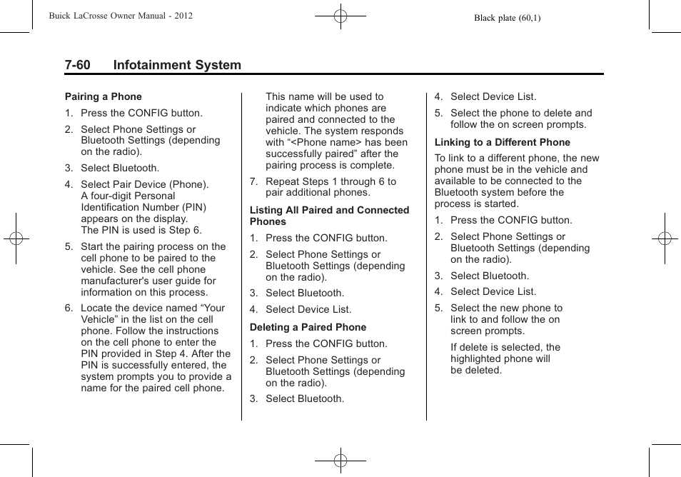 60 infotainment system | Buick 2012 LaCrosse User Manual | Page 234 / 496