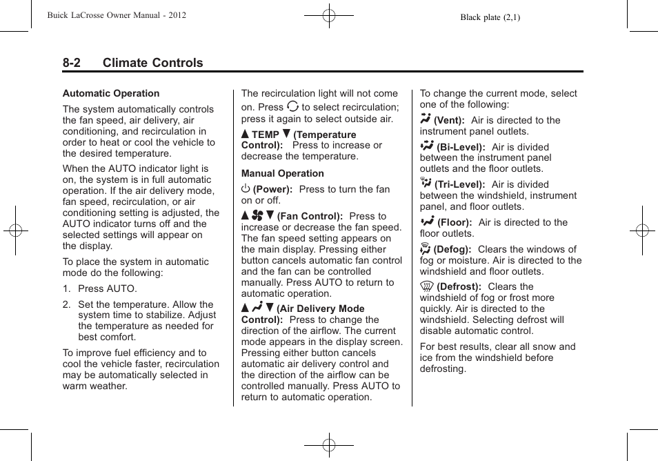 Q a r, Q n r | Buick 2012 LaCrosse User Manual | Page 258 / 496