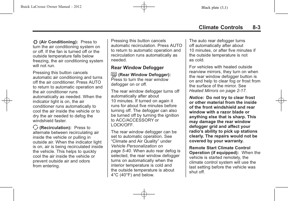 Buick 2012 LaCrosse User Manual | Page 259 / 496
